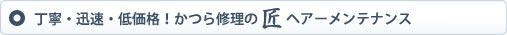 丁寧・迅速・低価格！かつら修理の匠ヘアーメンテナンス